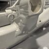 Reinforced front differential mount on BMW E39 M5 subframe with TIG welds and silver powdercoat