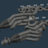 CAD rendering of BMW S85 equal length stepped headers with 73.5cm primaries and V-band collectors